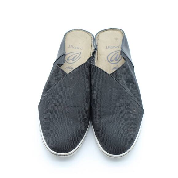 JRenee black slip on mule peasant nautical sailer basic classic casual shoes 11 - Picture 2 of 6